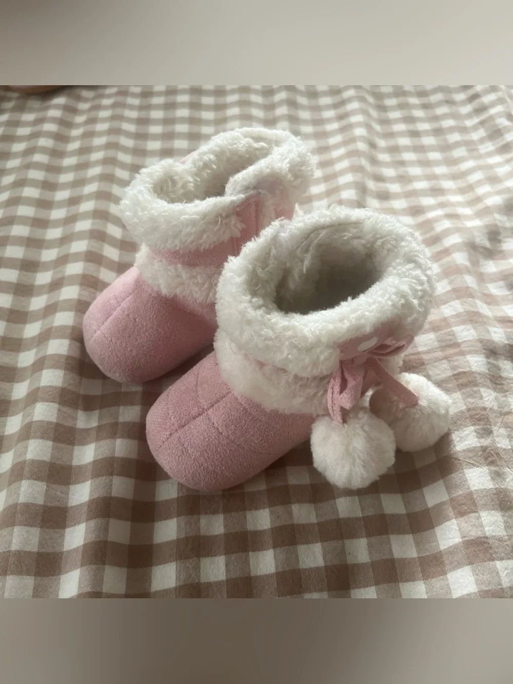 Pink Fleece-Lined Kids Boots - Soft Baby Shoe